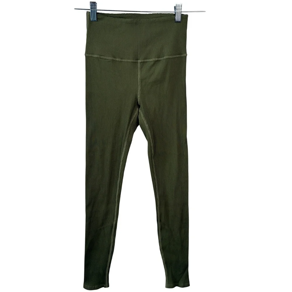 Carbon 38 High Rise Ribbed Legging Olive s